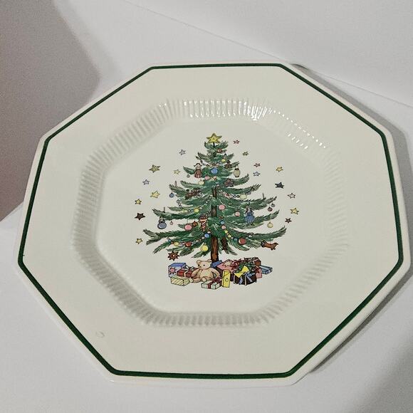 Nikko Christmastime Dinner Plate Set of 4 Original Box Octogon - Picture 5 of 12